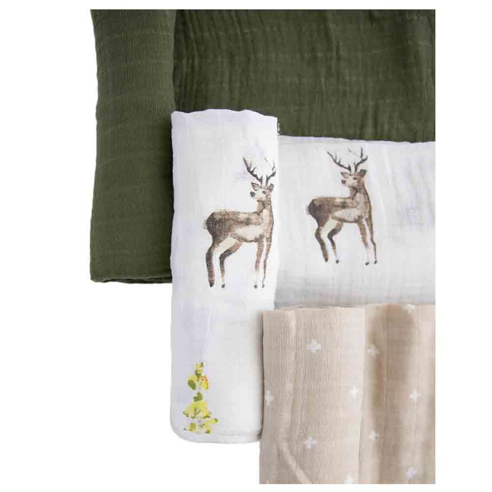 Little Unicorn - Muslin Swaddle - Pack of 3 - Oh Deer 2