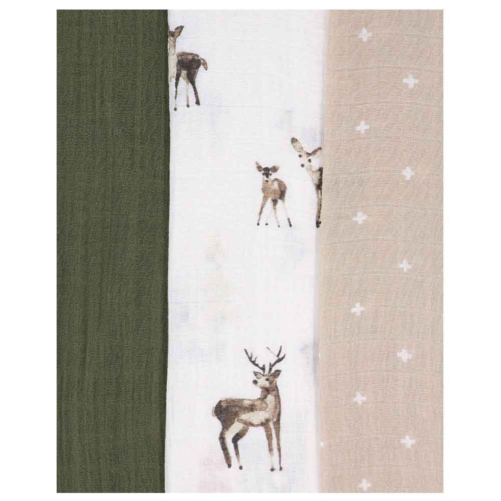 Little Unicorn - Muslin Swaddle - Pack of 3 - Oh Deer 2