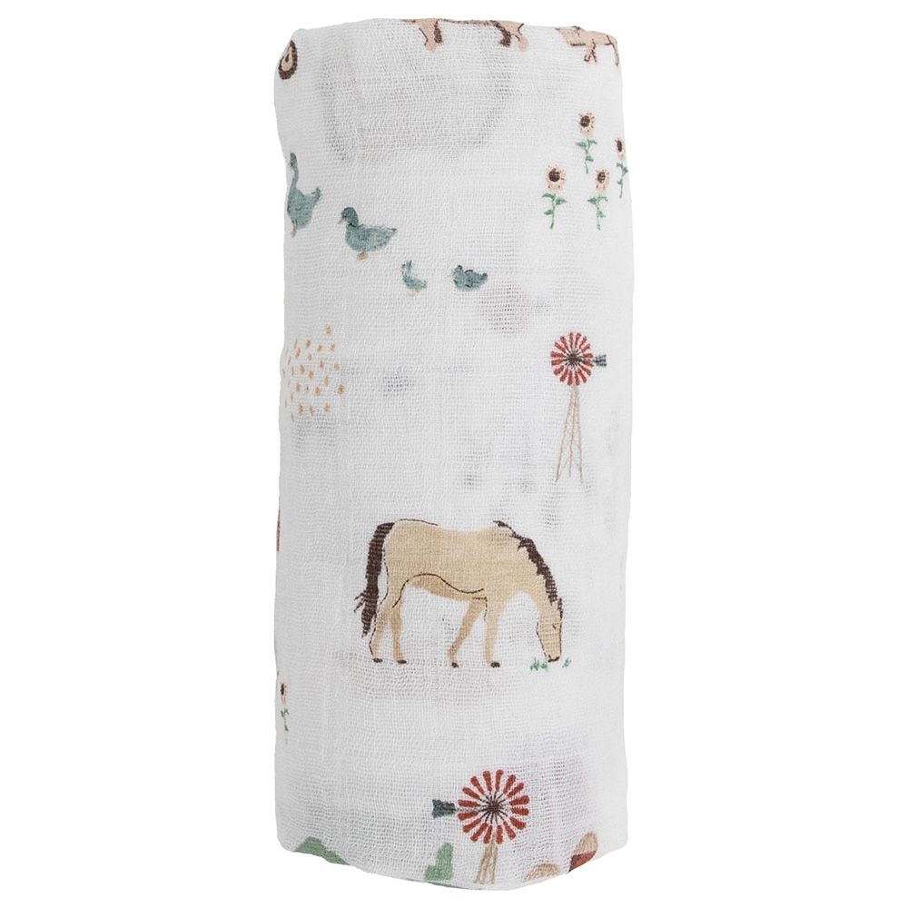 Little Unicorn - Cotton Muslin Swaddle - Farmyard