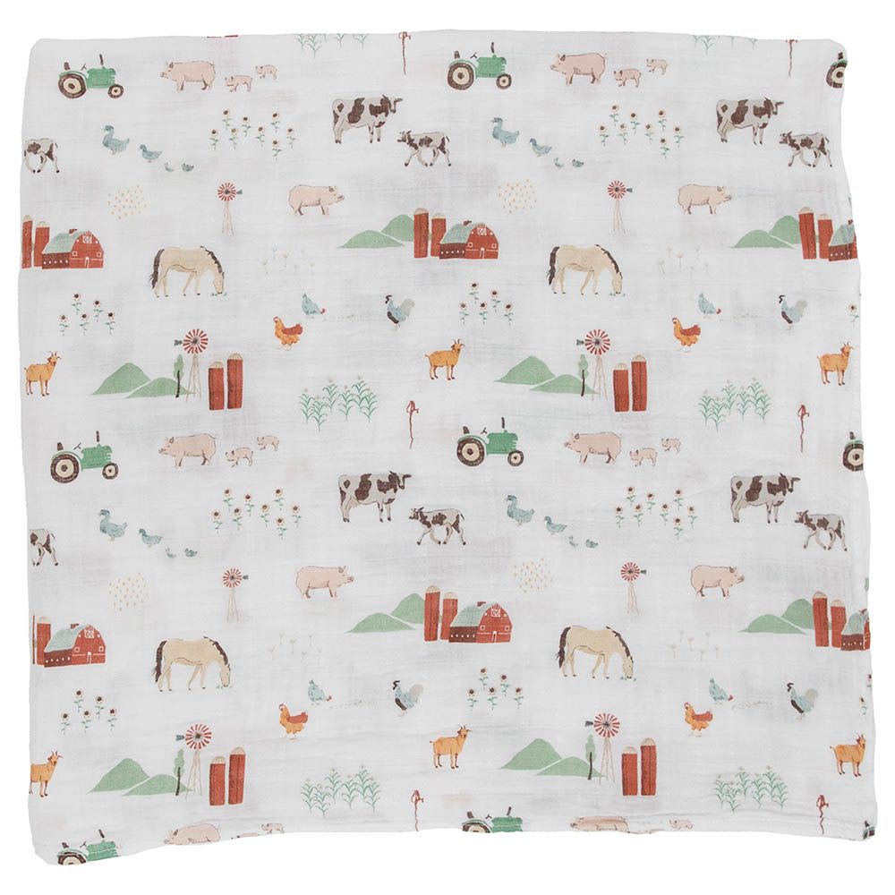 Little Unicorn - Cotton Muslin Swaddle - Farmyard