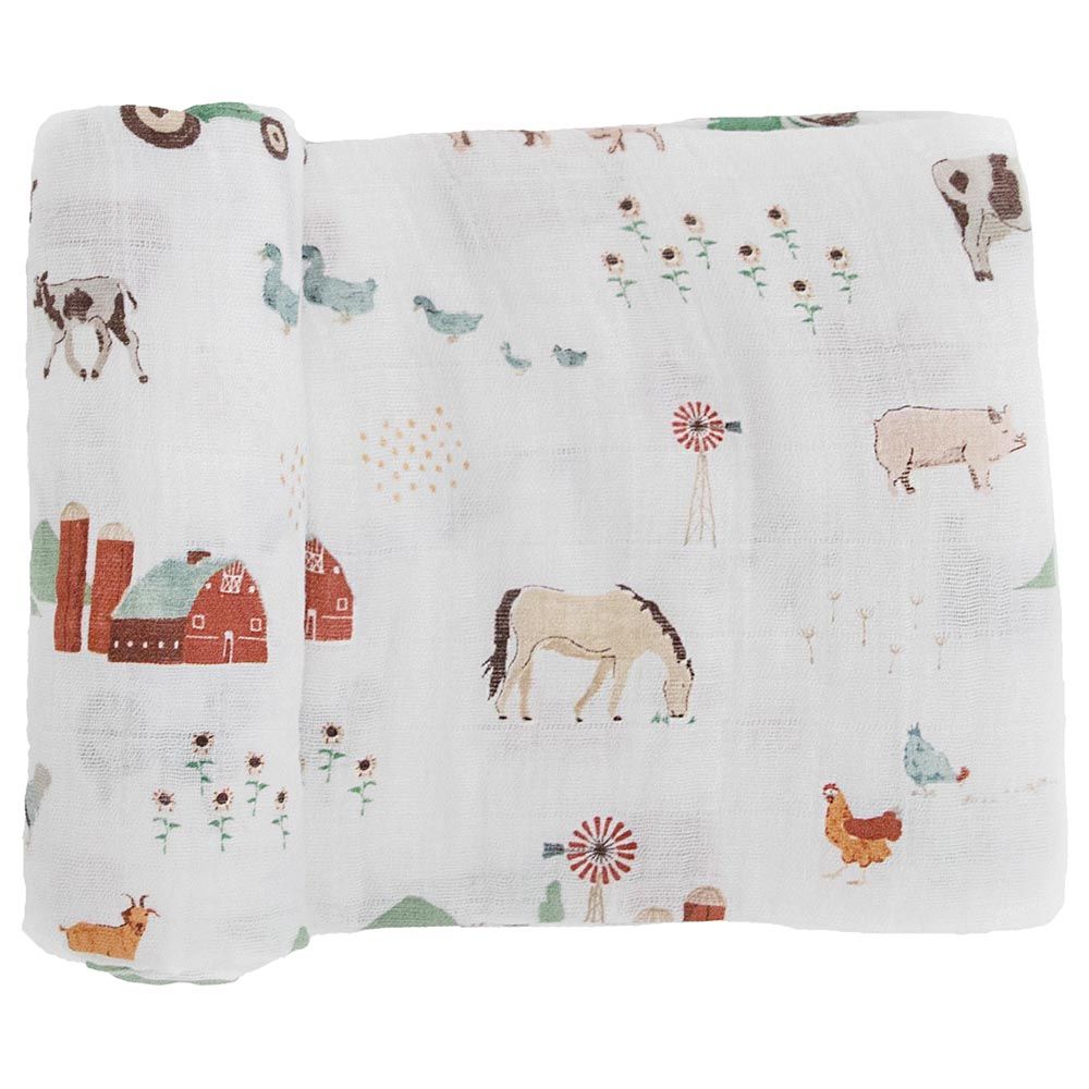 Little Unicorn - Cotton Muslin Swaddle - Farmyard