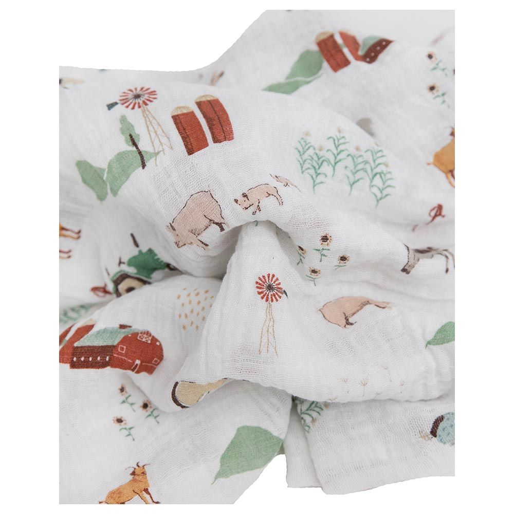 Little Unicorn - Cotton Muslin Swaddle - Farmyard