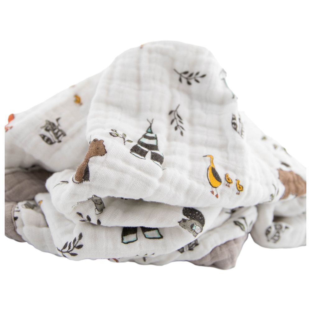 Little Unicorn Cotton Muslin Baby BlanketWhite