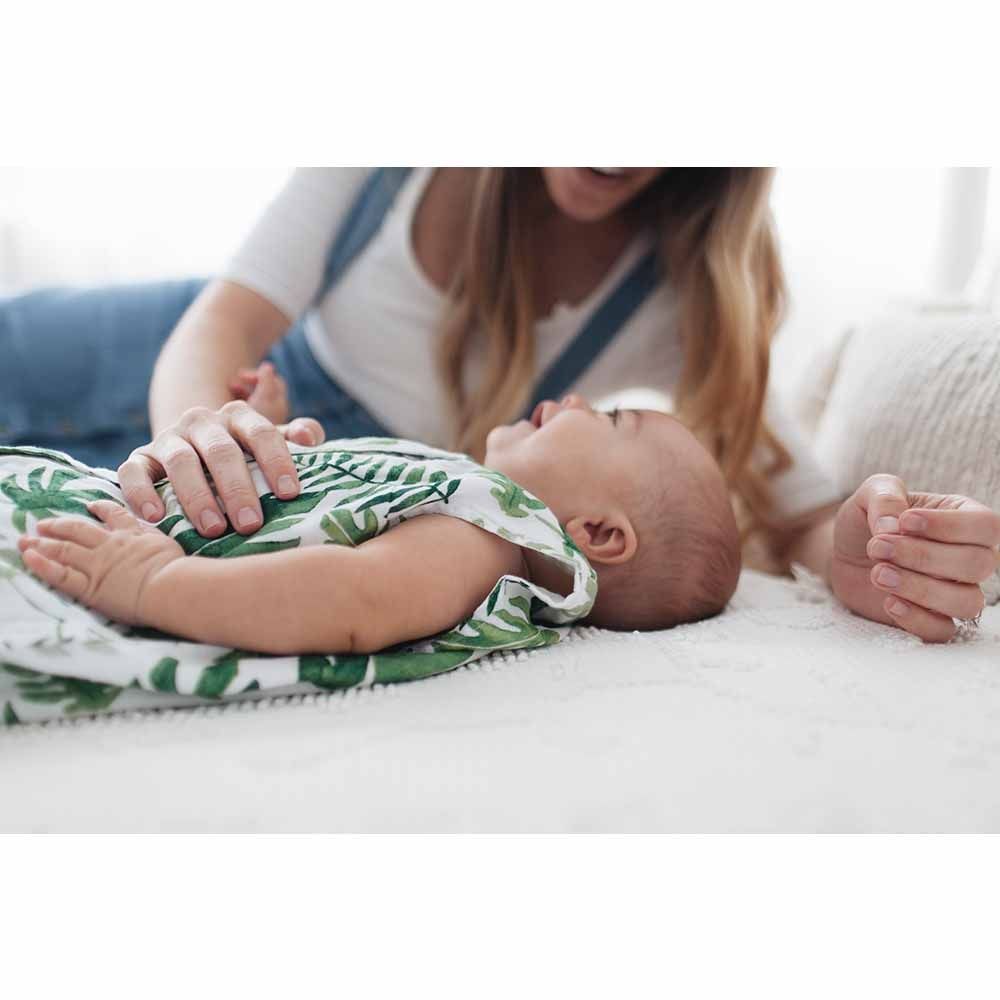 Little Unicorn - Cotton Muslin Sleep Bag Tropical Leaf