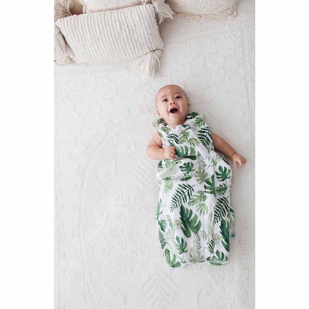 Little Unicorn - Cotton Muslin Sleep Bag Tropical Leaf