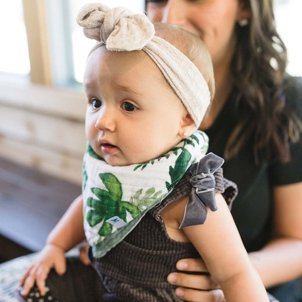 Little Unicorn - Cotton Reversible Bandana Bib Tropical Leaf