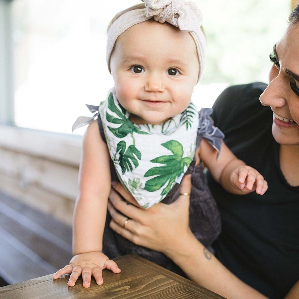 Little Unicorn - Cotton Reversible Bandana Bib Tropical Leaf