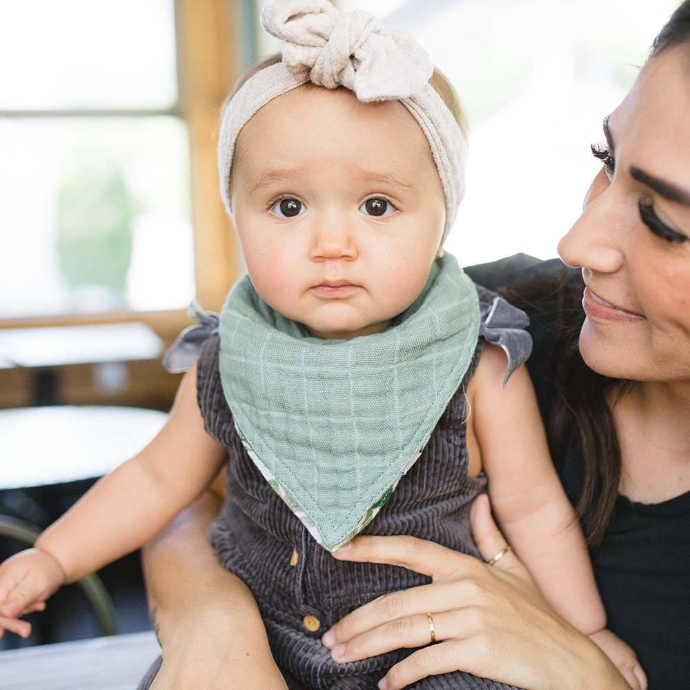 Little Unicorn - Cotton Reversible Bandana Bib Tropical Leaf