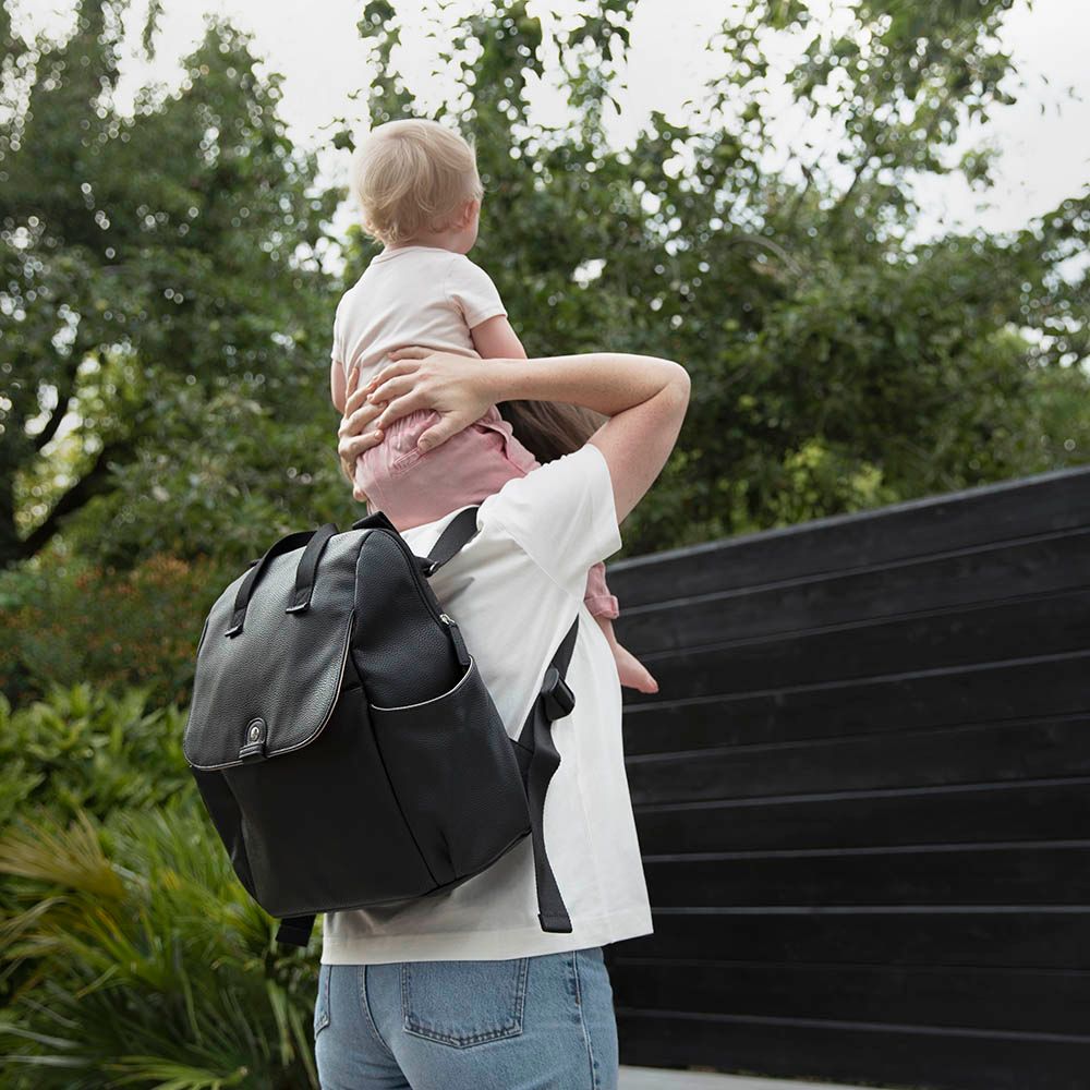 Babymel - Robyn Convertible Diaper Bag Vegan Leather - Black