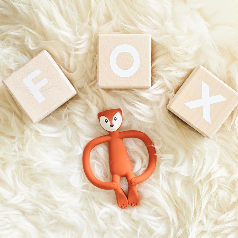 Matchstick Monkey - Fudge Fox Animal Teether - Orange