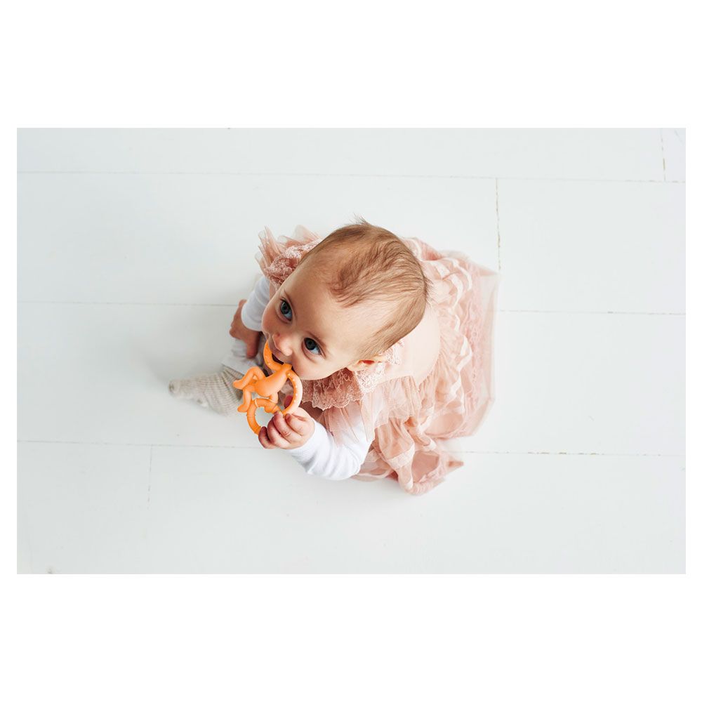 Matchstick Monkey - Mini Monkey Teether - Orange