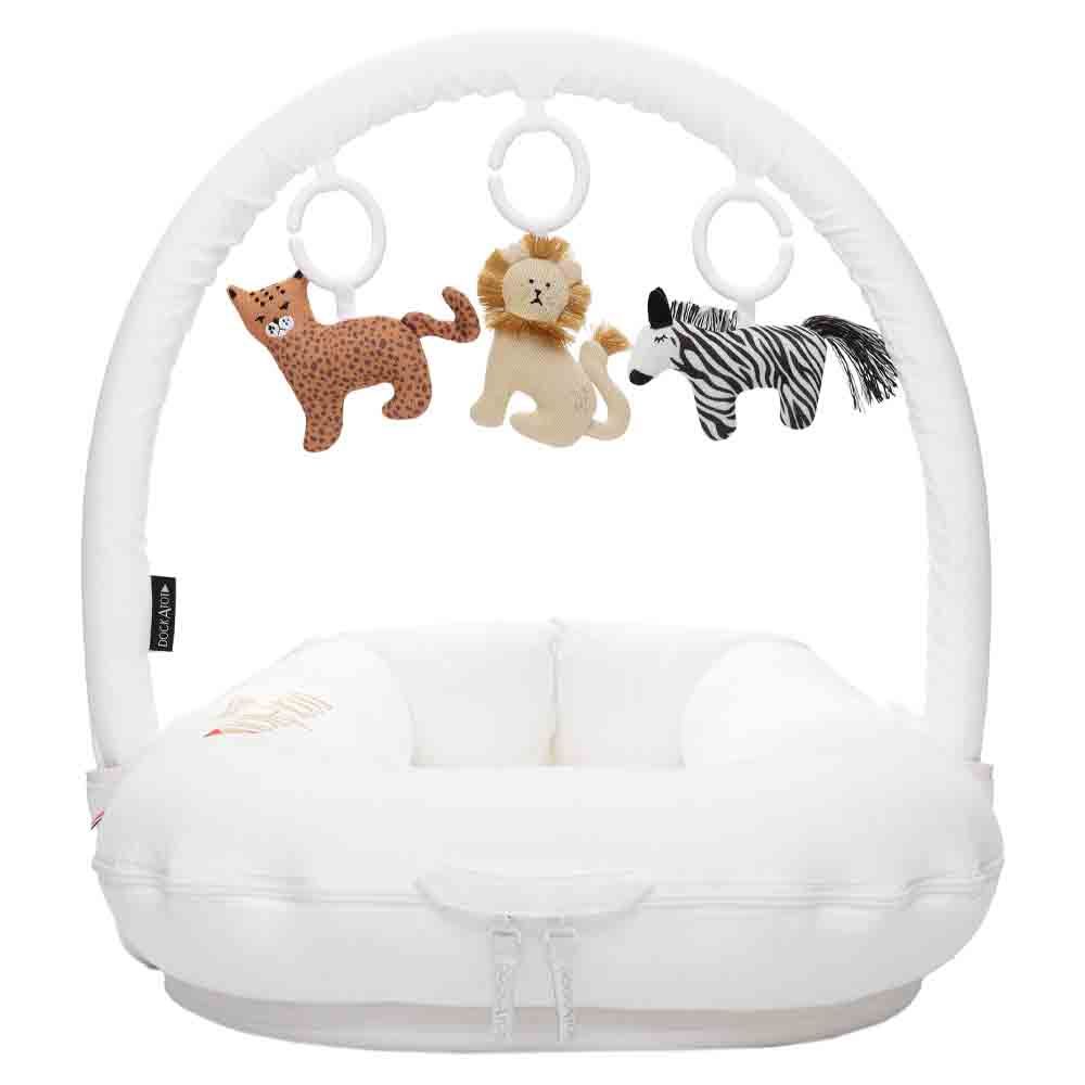 Dockatot - Toy Bundle White Arch And Pod - Day At The Zoo - White