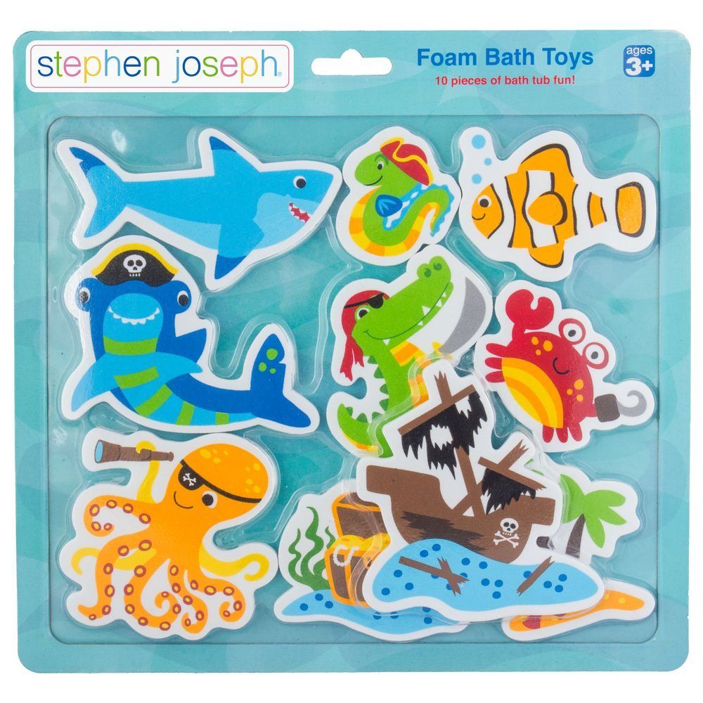 Stephen Joseph - Foam Bath Toy Set - 10pcs - Shark