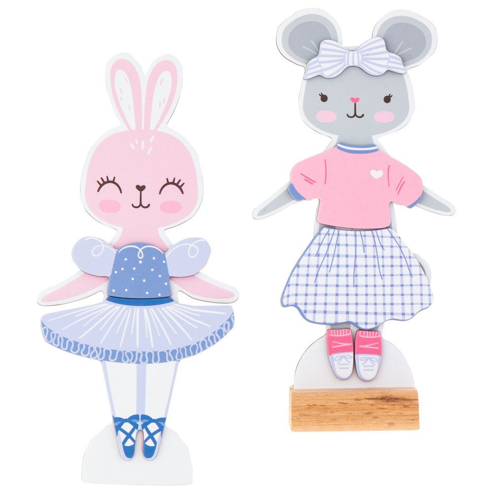 Stephen Joseph - Magnetic Dress Up Doll - Bunny & Mouse