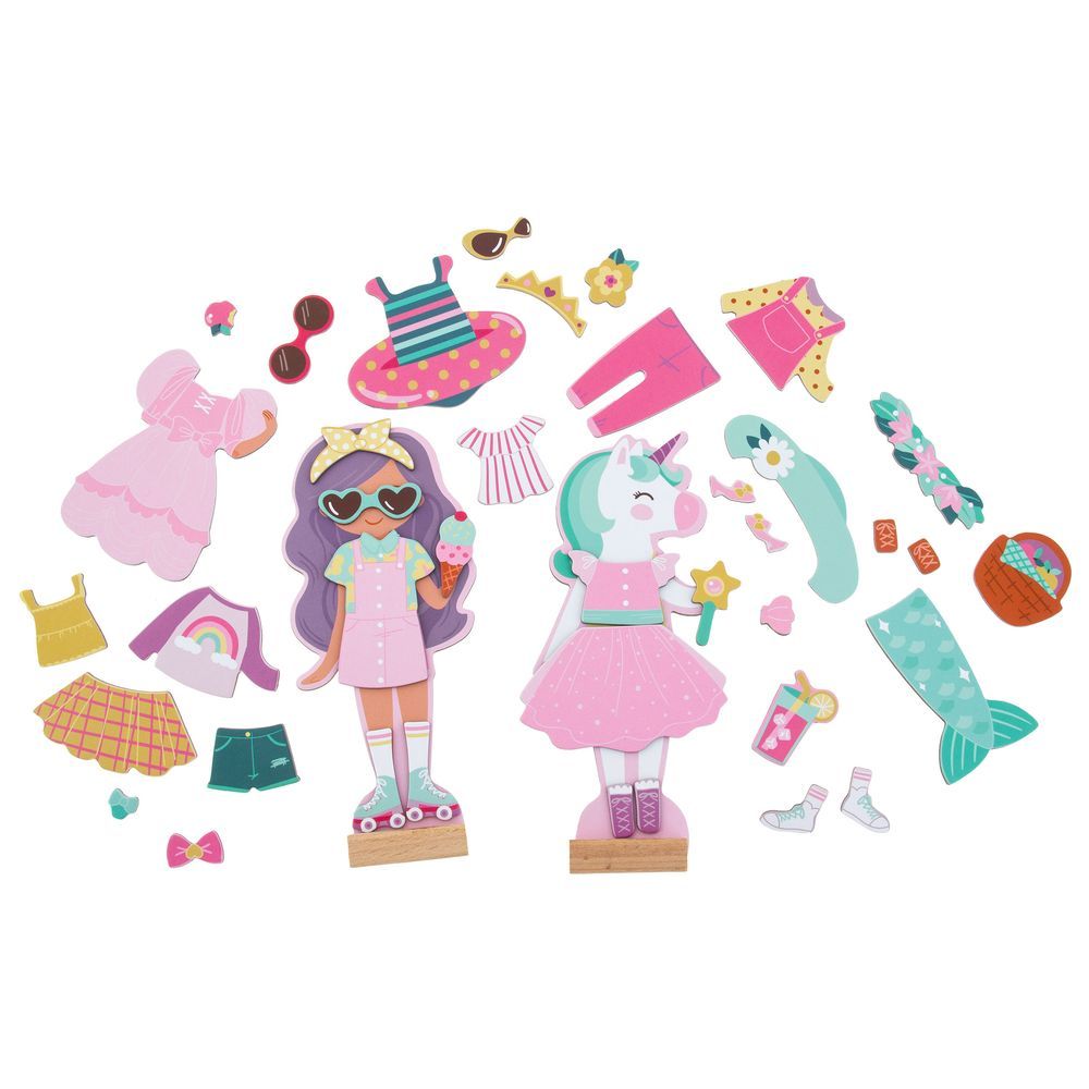 Stephen Joseph - Magnetic Dress Up Doll - Unicorn & Princess