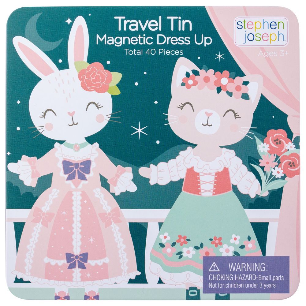 Stephen Joseph - Magnetic Dress Up Doll Travel Tin - Bunny & Cat