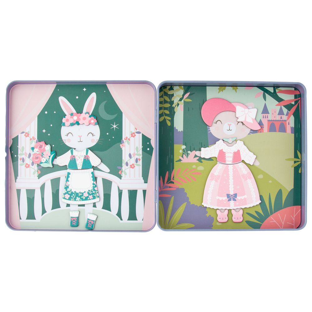 Stephen Joseph - Magnetic Dress Up Doll Travel Tin - Bunny & Cat