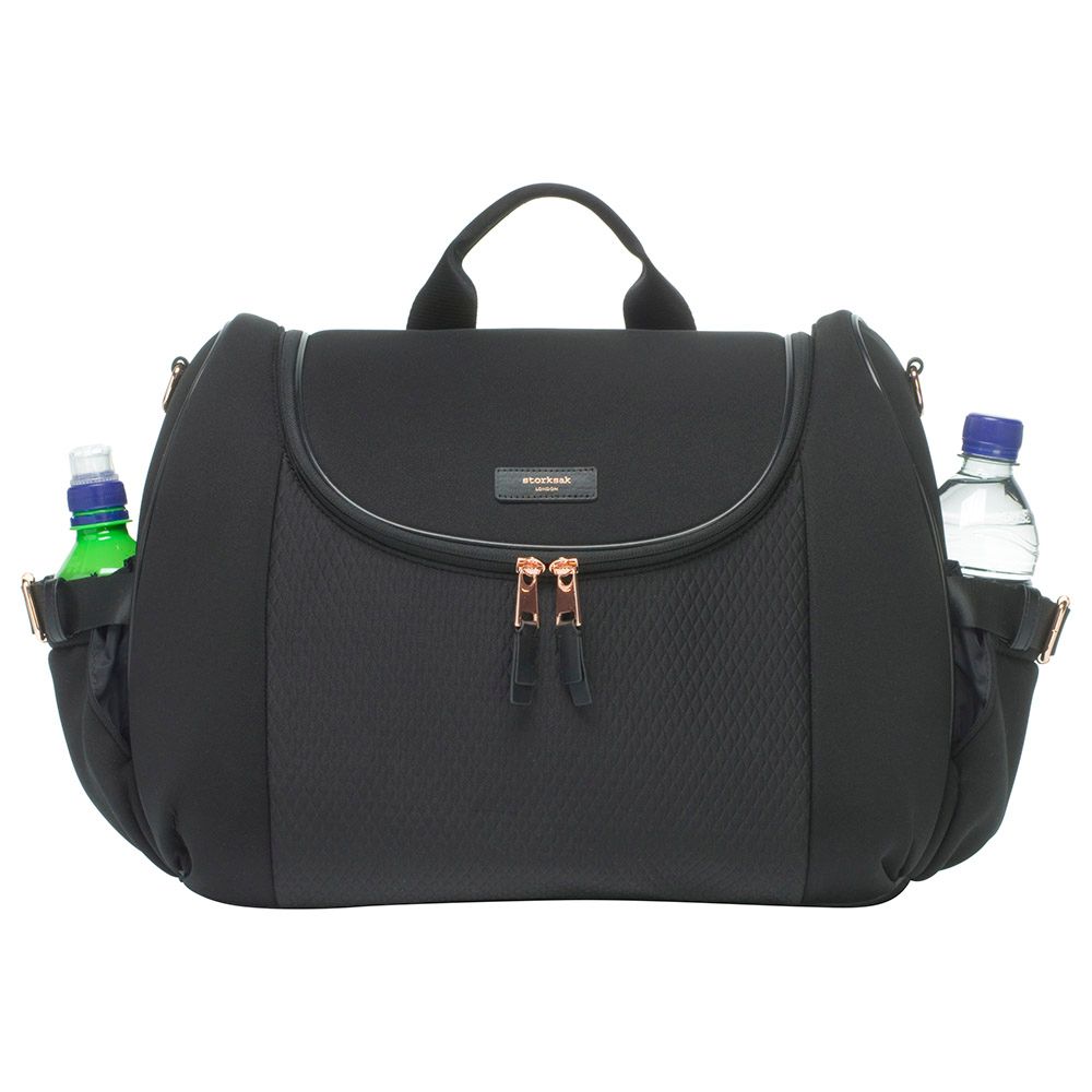 Storksak - Poppy Luxe Diaper Bag - Black Scuba