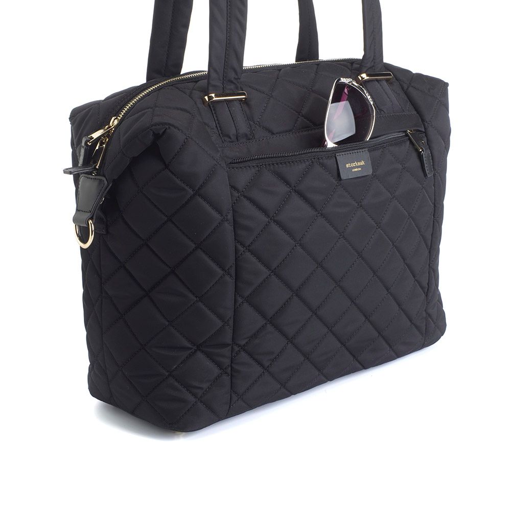 Storksak - Stevie Quilted Diaper Bag - Black