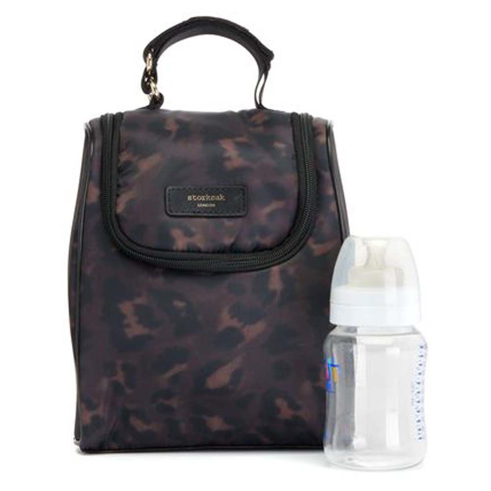 Storksak - Alyssa Convertible Diaper Bag - Black Leopard