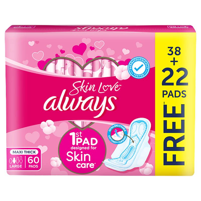 Always - Skin Love Thick Pads - Large - 60pcs