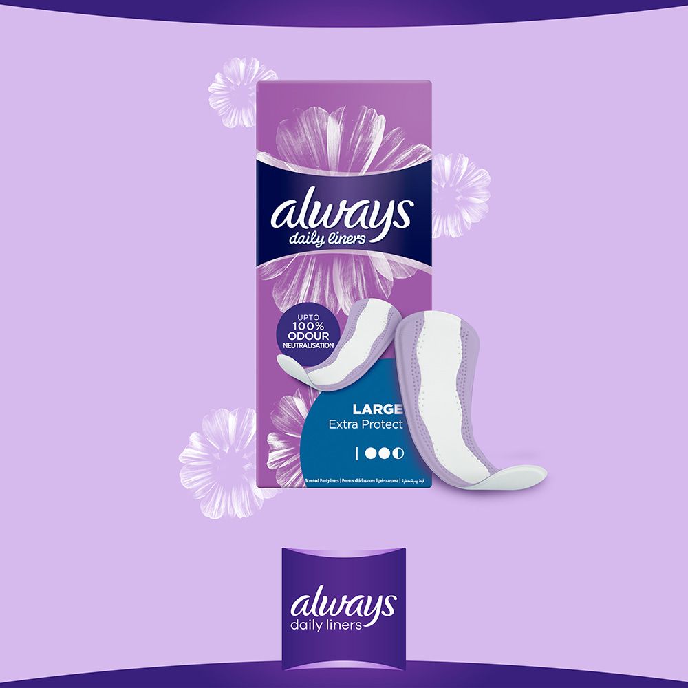 Always Daily Liners Extra Protect Pantyliners 16Pcs Large