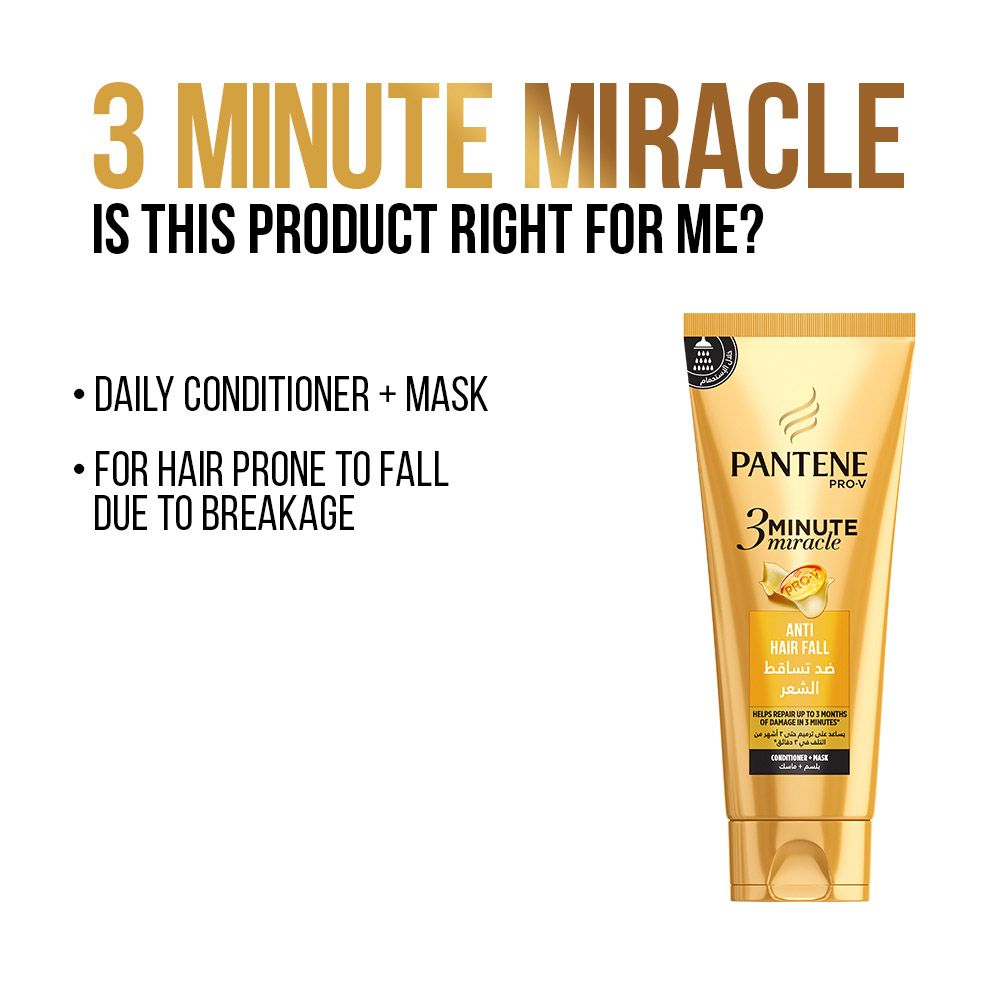 Pantene - Pro-V 3 Minute Miracle Anti-Hair Fall Conditioner + Mask 200 ml