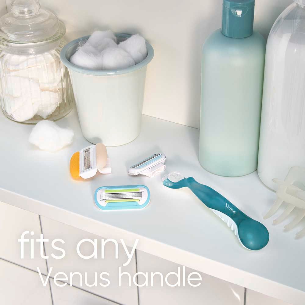 Venus - Smooth Razor Handle with Blade - Blue