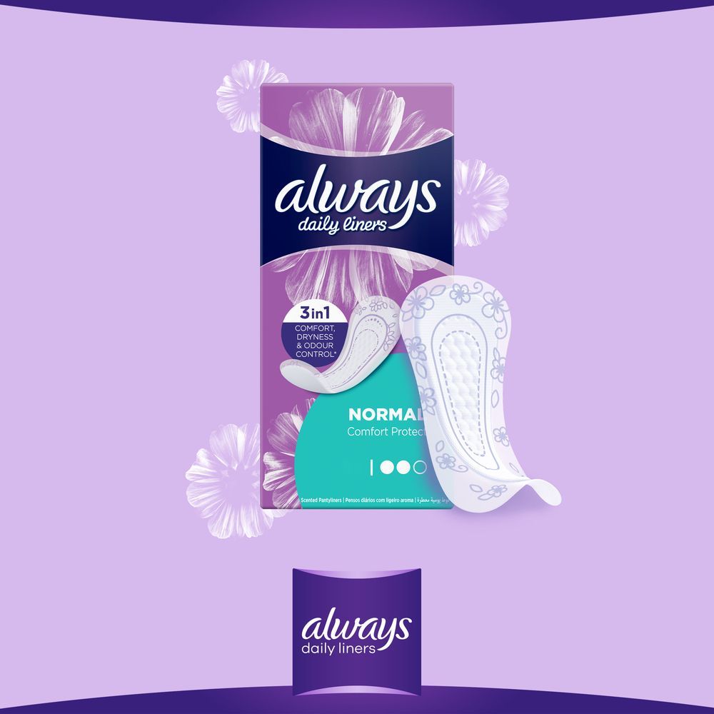 Always Daily Liners Comfort Protect Pantyliners, Normal, 40 Count