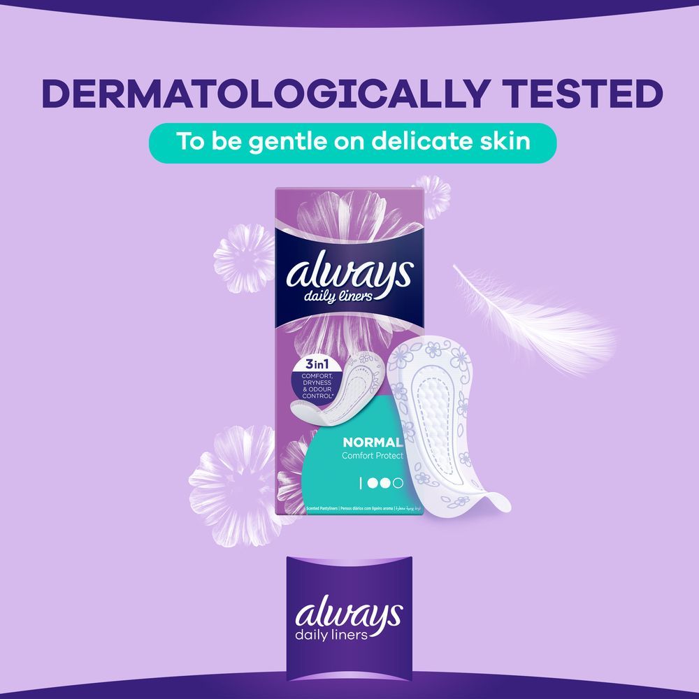 Always Daily Liners Comfort Protect Pantyliners, Normal, 40 Count