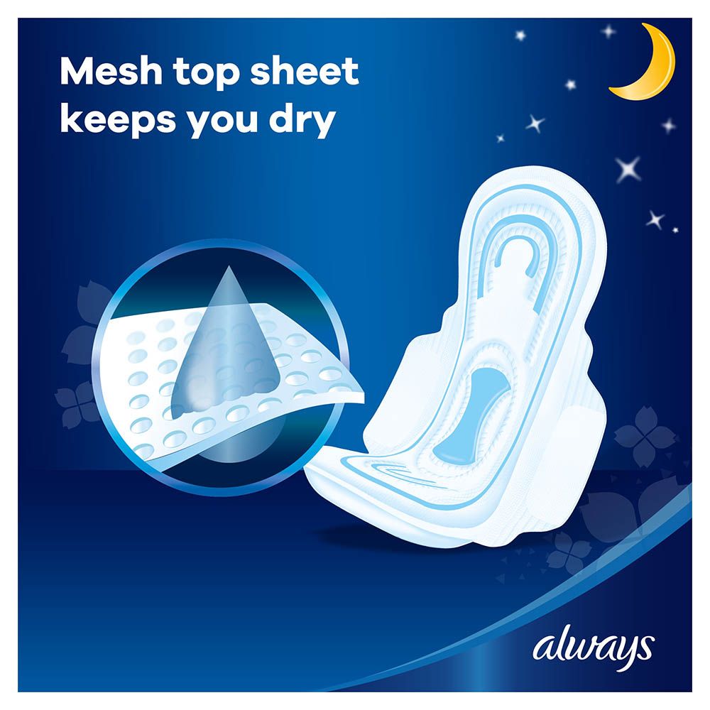 Always Dry & Comfort Night Sanitary Pads Large Dual Pack