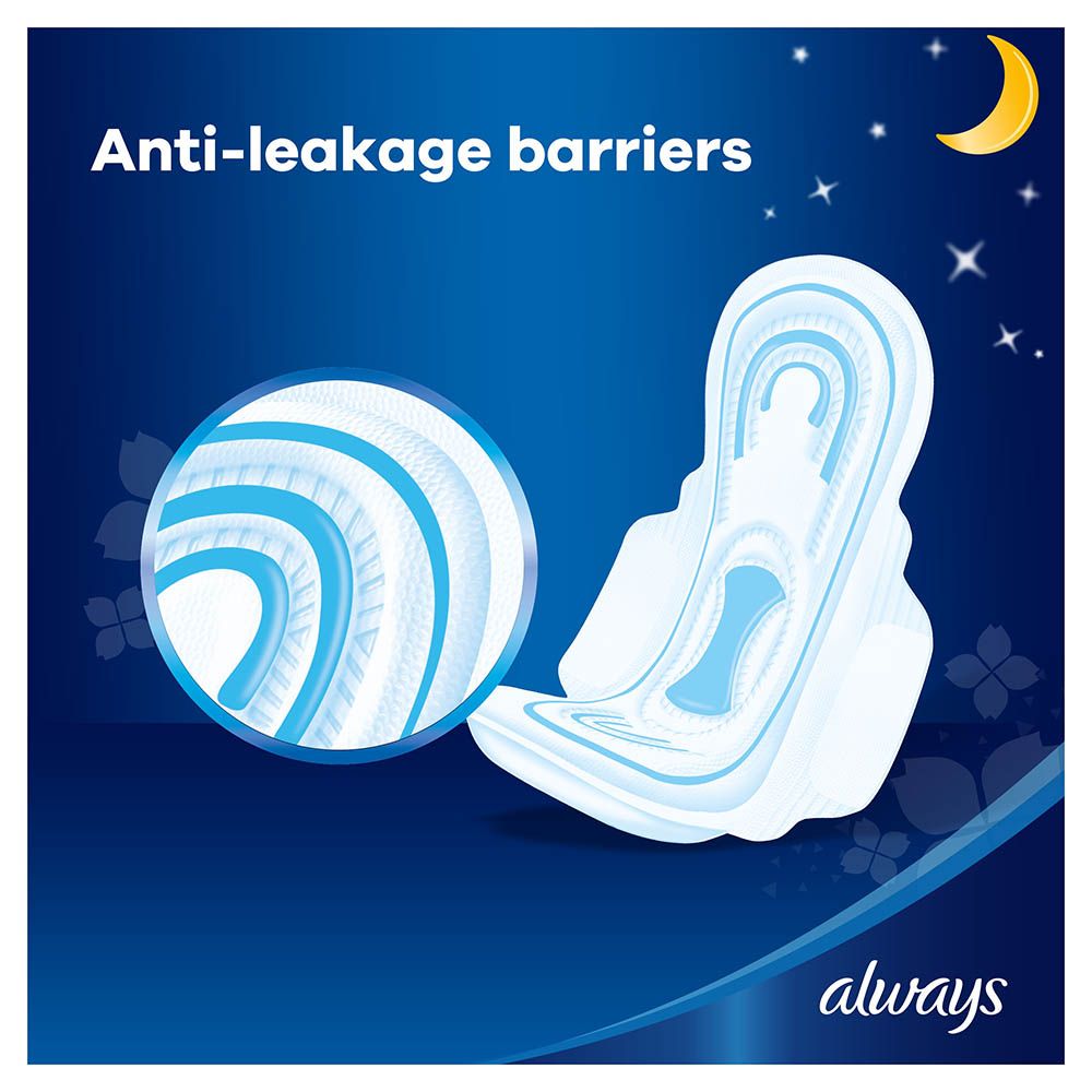 Always Dry & Comfort Night Sanitary Pads Large Dual Pack