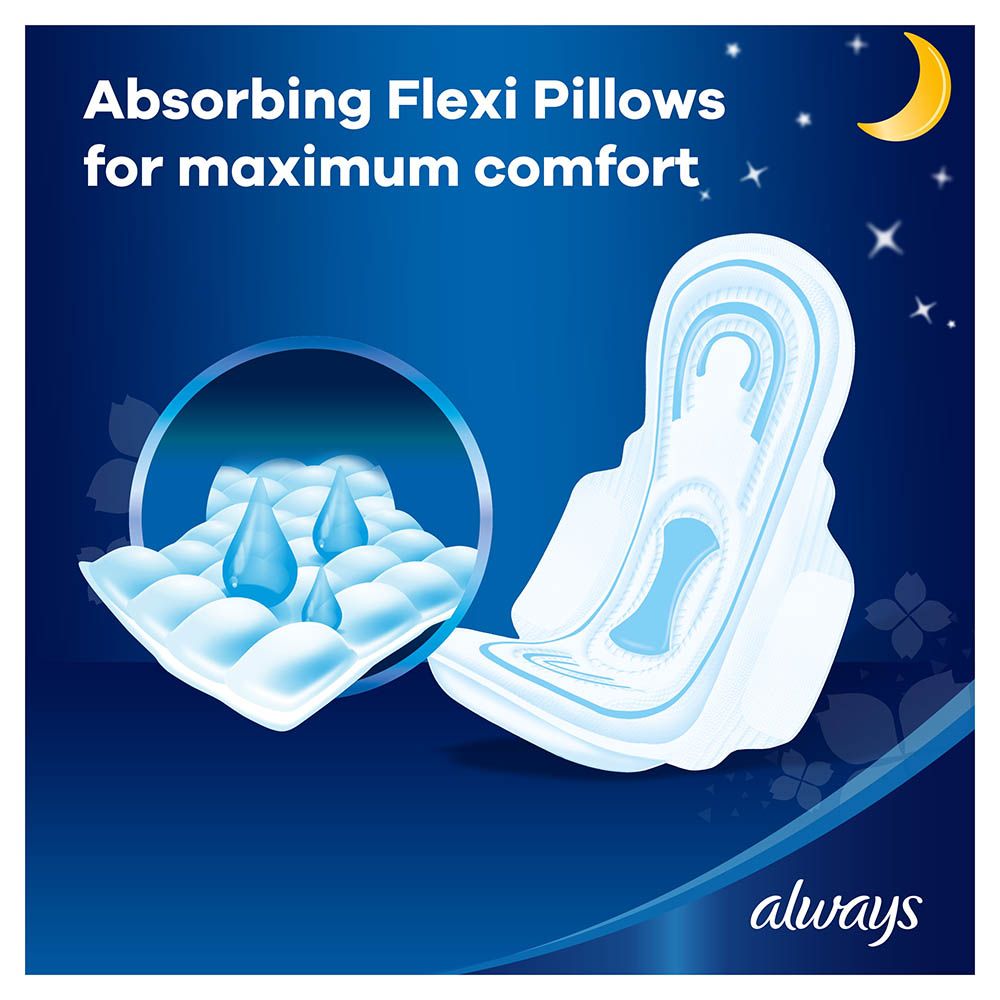 Always Dry & Comfort Night Sanitary Pads Large Dual Pack