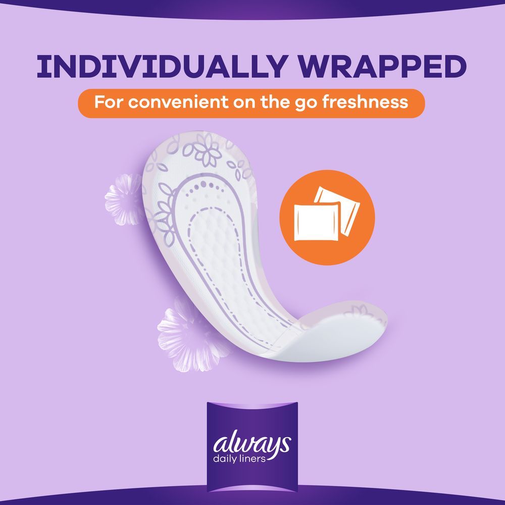 Always Daily Liners Comfort Protect Individually Wrapped Pantyliners, 20 Count