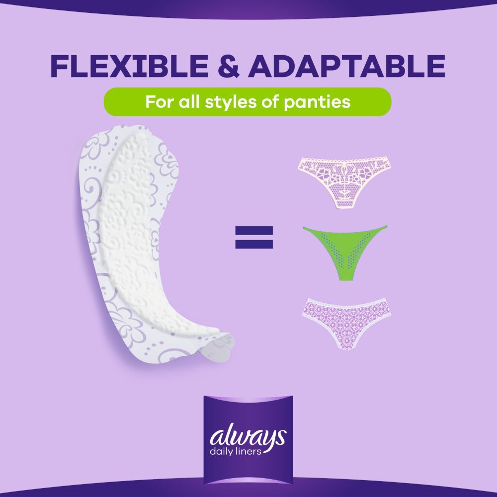 Always Daily Liners Flexistyle Slim Pantyliners With Fresh Scent, Normal, 20 Count