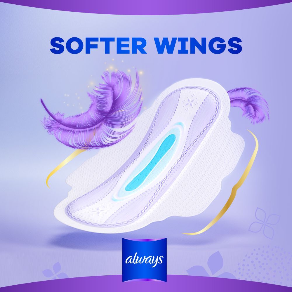 Always All-in-1 Ultra Thin, Large Sanitary Pads with Wings, 7 Count