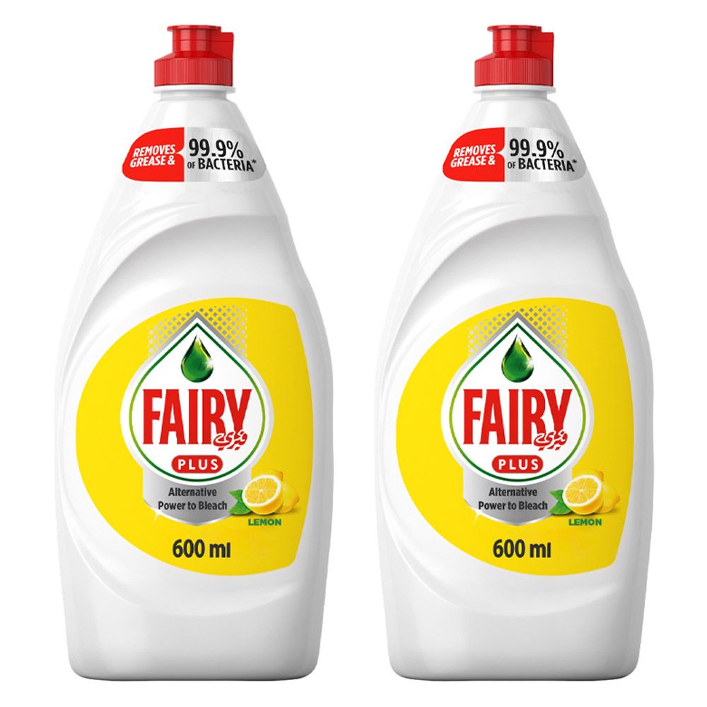 Fairy - Plus Lemon Dishwashing Liquid Soap 2 x 600ml