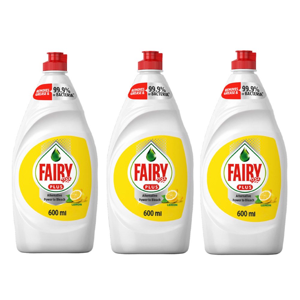 Fairy - Plus Lemon Dishwashing Liquid Soap 3 x 600ml