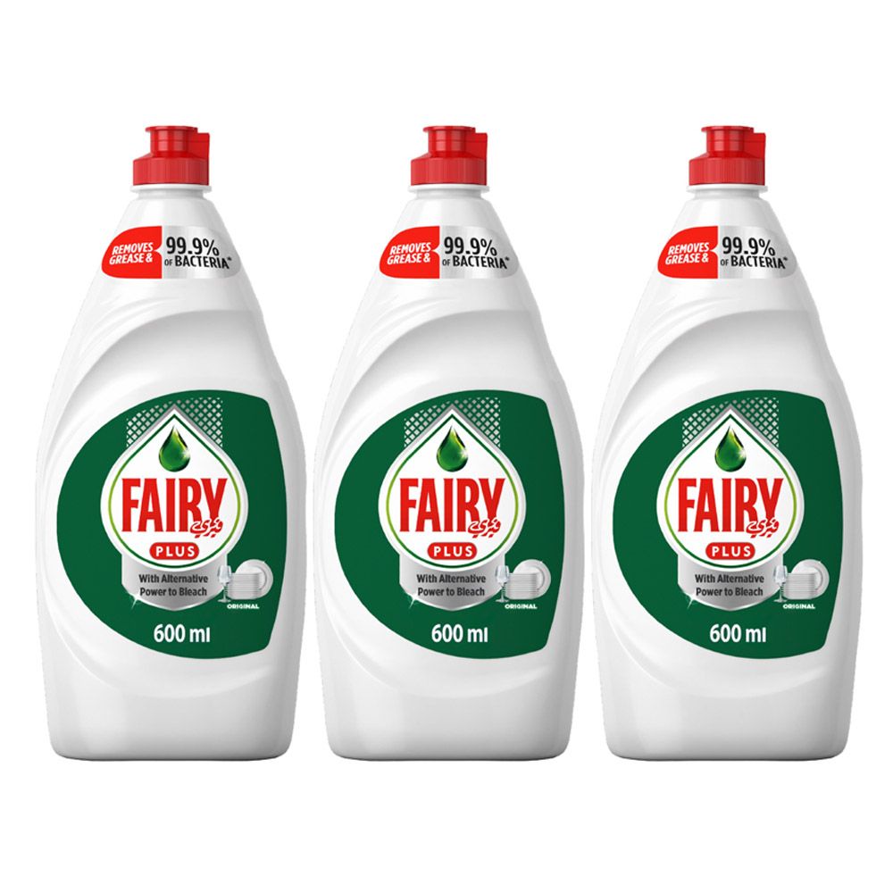 Fairy - Plus Original Dishwashing Liquid Soap 3 x 600ml