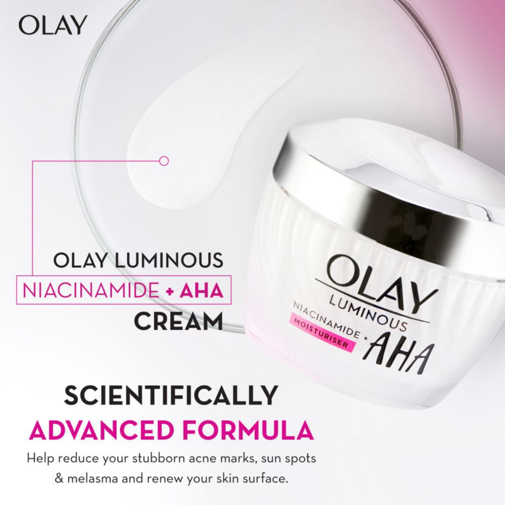 Olay - Luminous Niacinamide & AHA Face Cream Moisturizer 50g