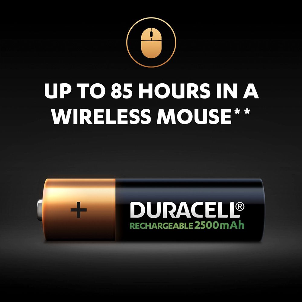 Duracell - Rechargeable AA 4 2500mAh