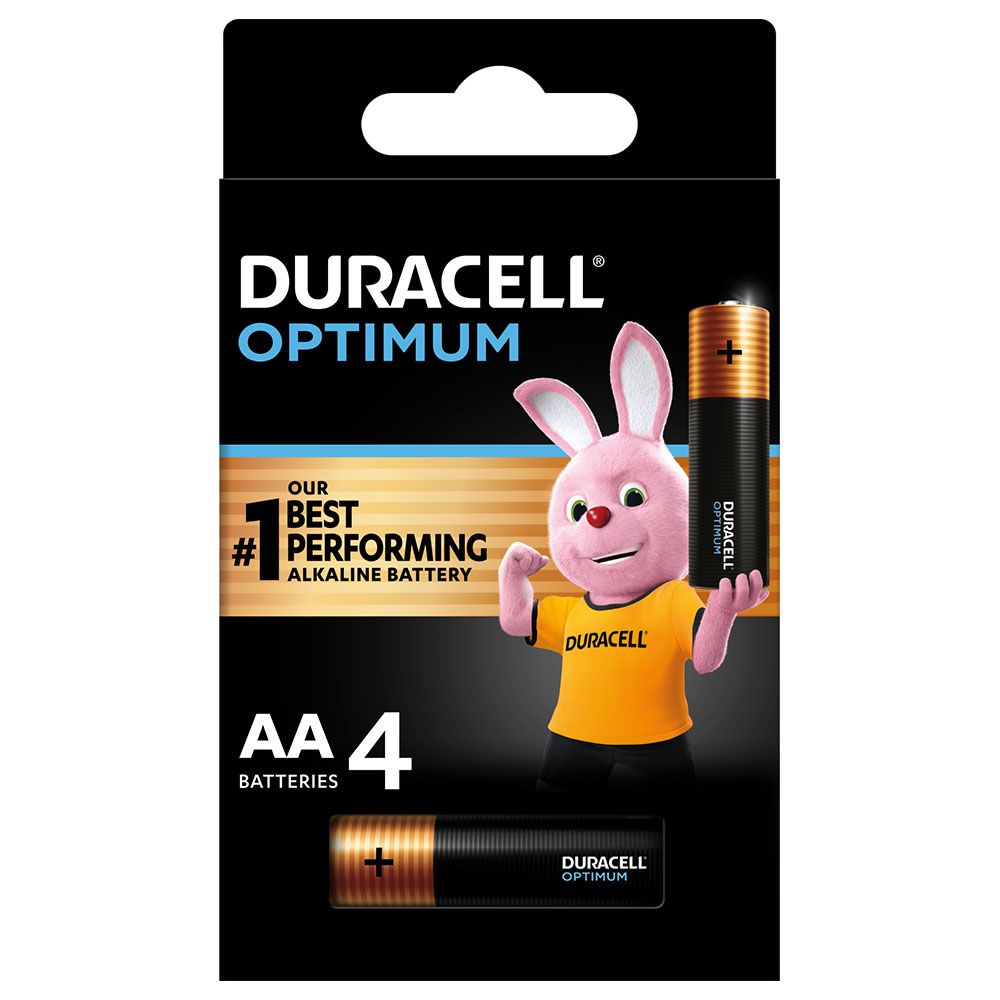 Duracell - Optimum Type AA Alkaline Batteries Pack Of 4