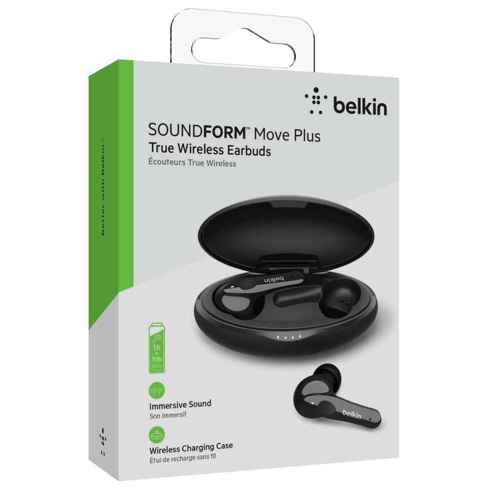 Belkin - Soundform True Wireless Classic Stem Earbuds - Black