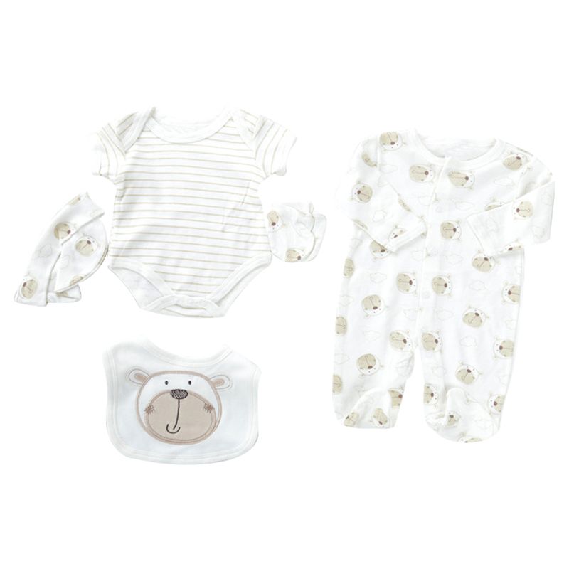 TheMadeonEarth - 5pcs Baloo The Bear Newborn Set - White