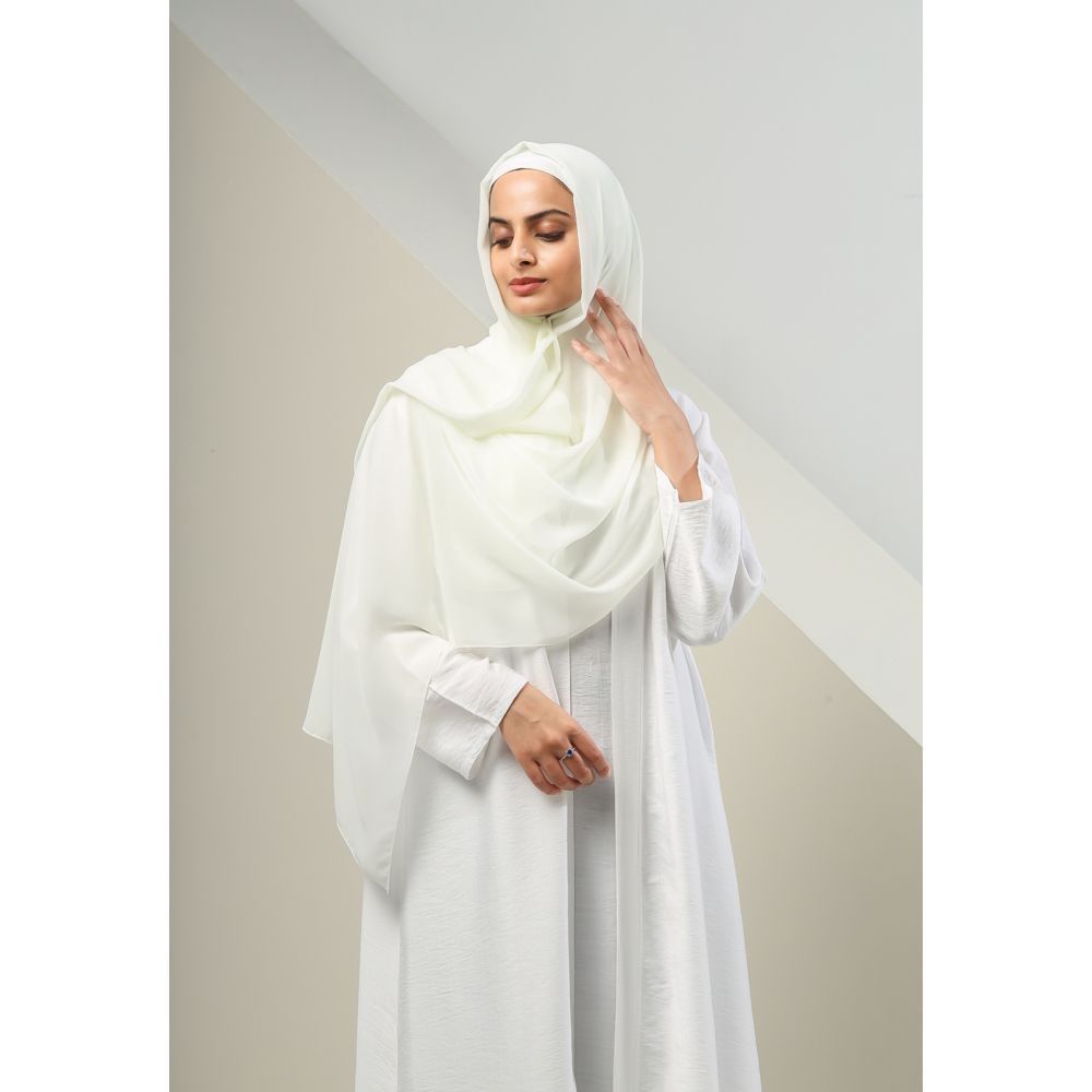 The Modest Company - Sheila Georgette Hijab - Timeless White - XXL