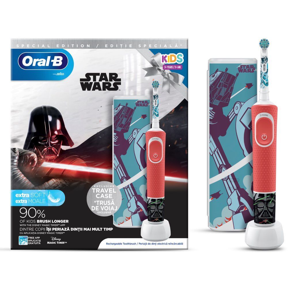 Oral B Kids Electric Toothbrush Star Wars W/ Travel Case