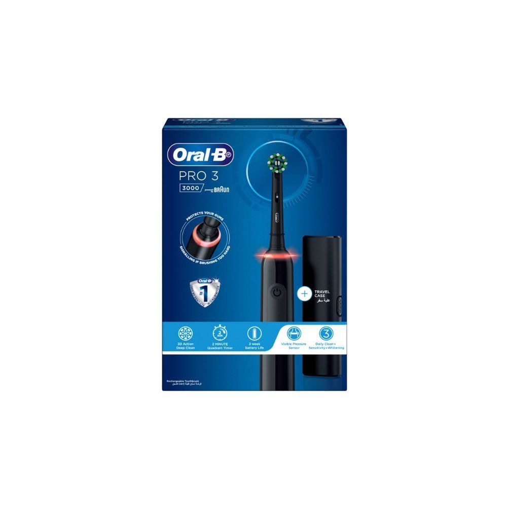 Oral B - Pro 3 3000 Electric Rechargeable Toothbrush - Black