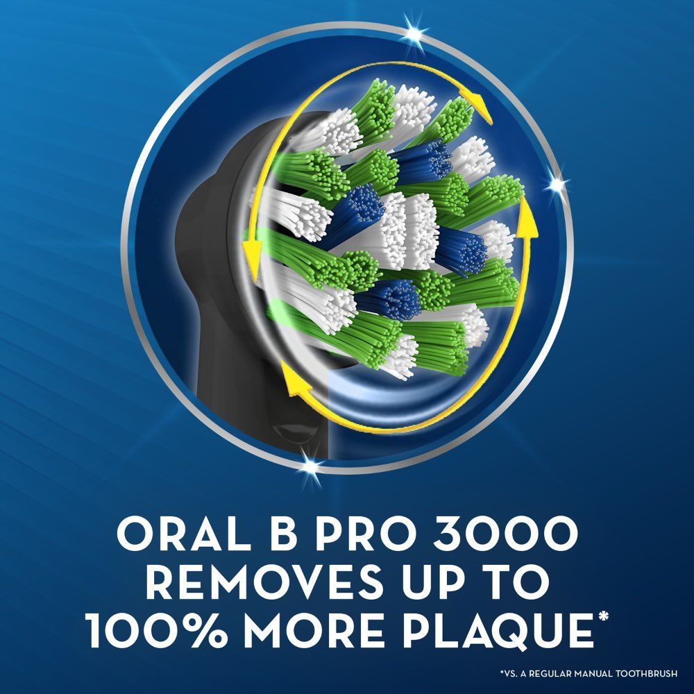 Oral B - Pro 3 3000 Electric Rechargeable Toothbrush - Black