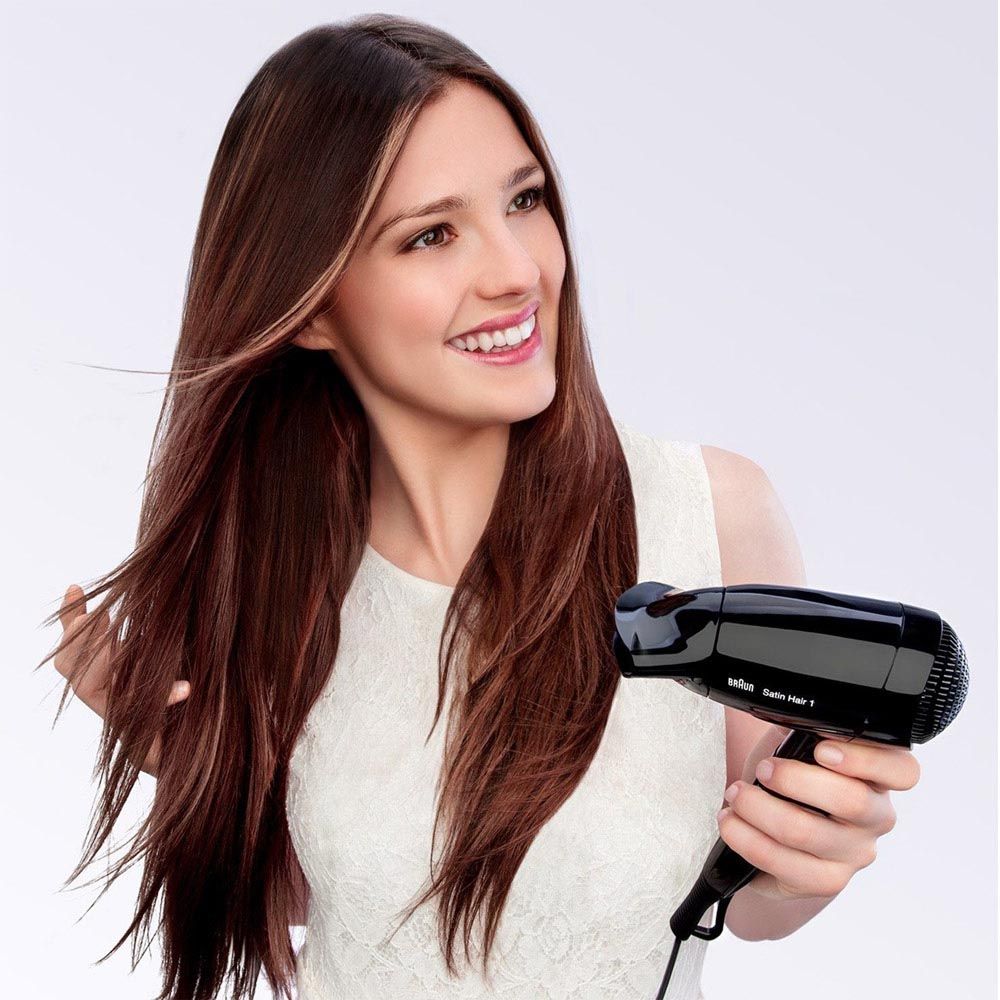 Braun - Satin Hair 1 Style&Go Travel Dryer Hd130 - Black