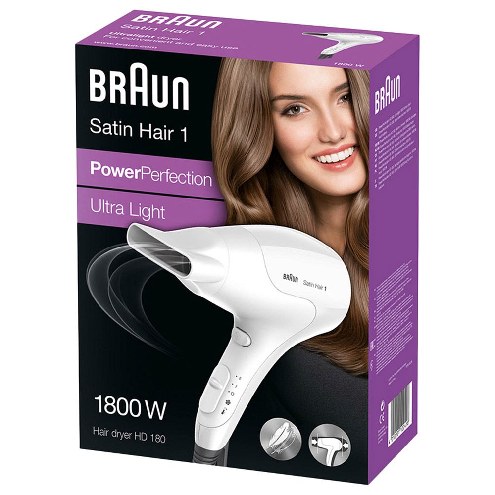 Braun - Satin 1 Hair Dryer Powerperfection - White